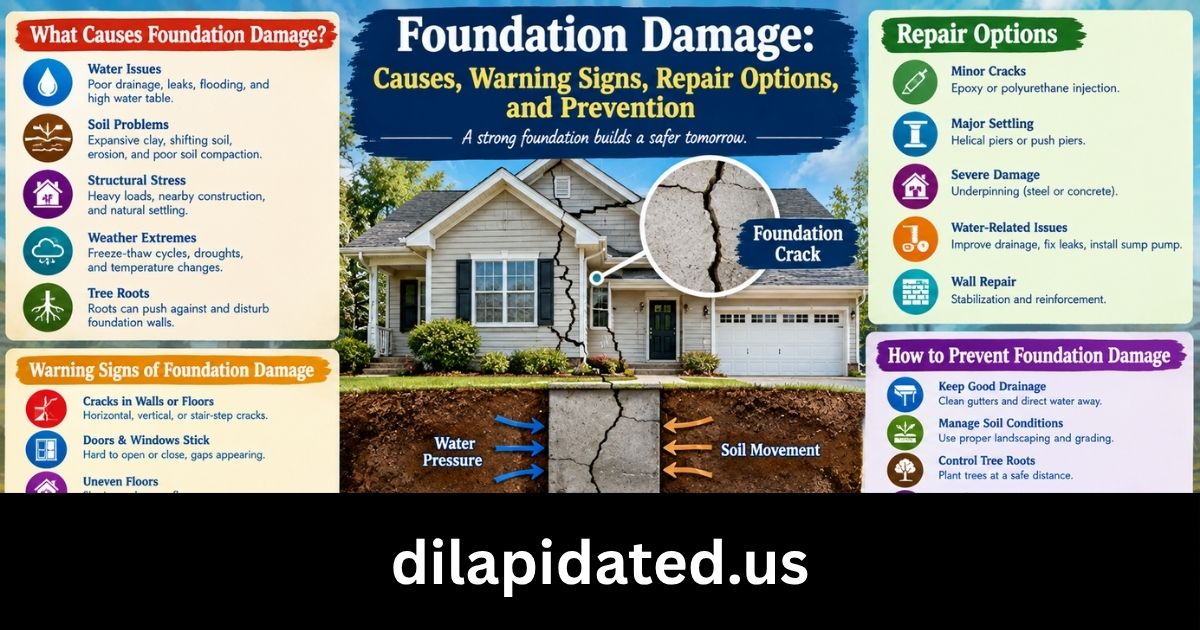 Foundation Damage: Causes, Warning Signs, Repair Options, and Prevention