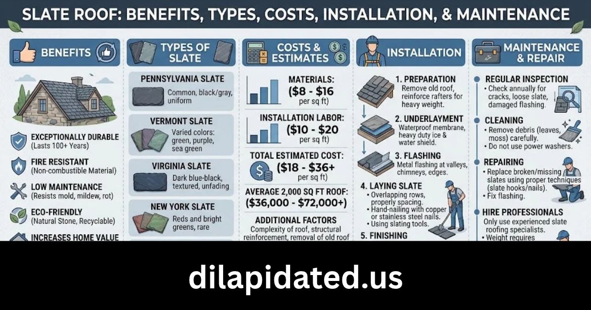 Slate Roof: Benefits, Types, Costs, Installation, and Maintenance